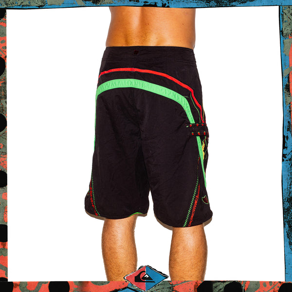 Y2K Quiksilver "Rasta" Tech Boardies (34")