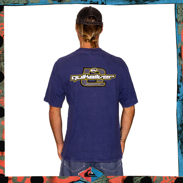 Y2K Quiksilver Boardriding Spellout Tee (L)