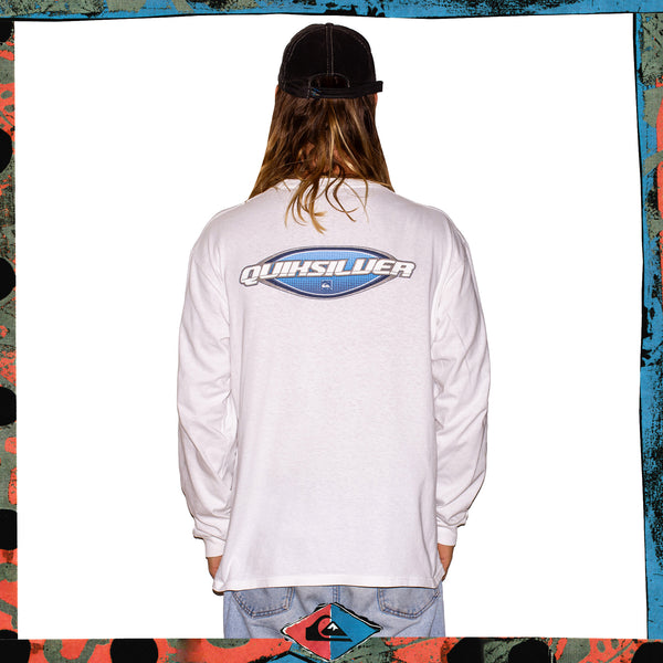 Y2K Quiksilver "Quad Hit" Spellout L/S Tee (XL)