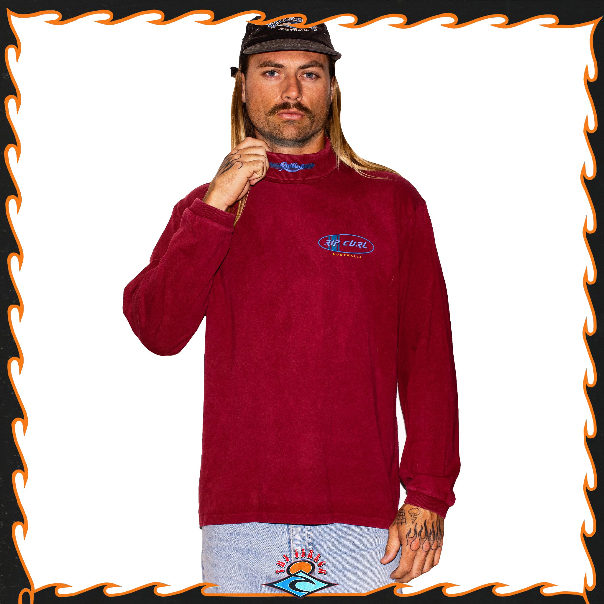 1990's Rip Curl Turtle Neck Skivvy (L)