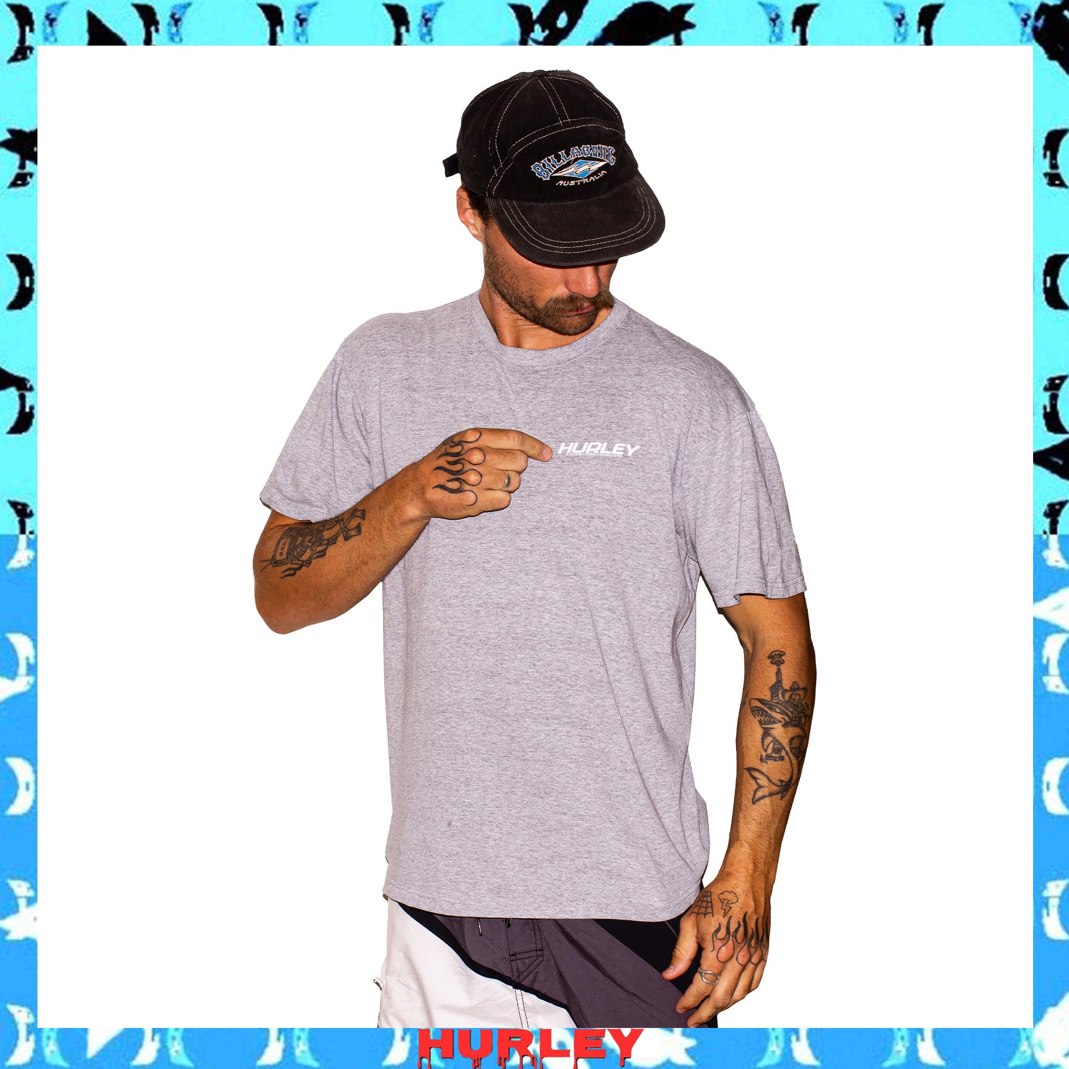 Y2K Hurley Spellout Tee (M-L)