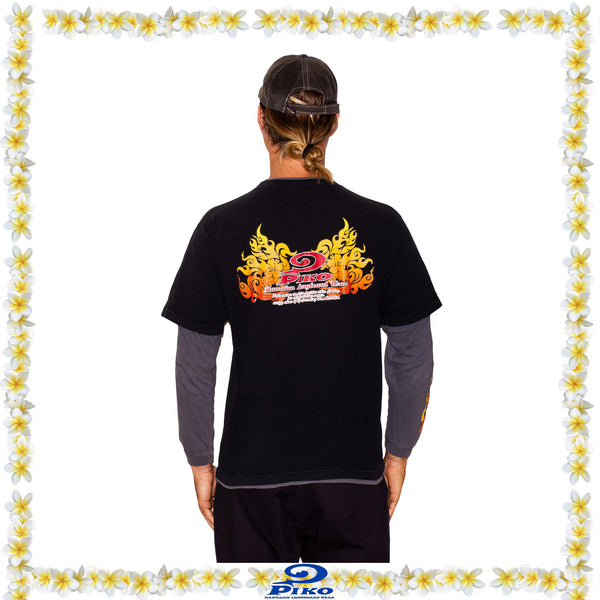 Y2K Piko Hawaiian Longboards "Two Toned" Graphic Layered L/S Tee (L)