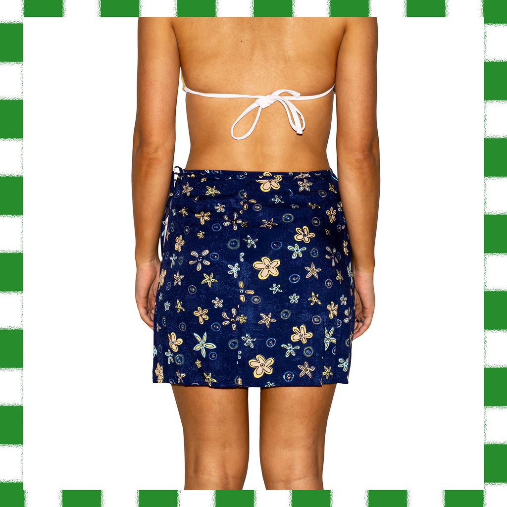 1990's Surfer Girl Floral Wrap Skirt (S)