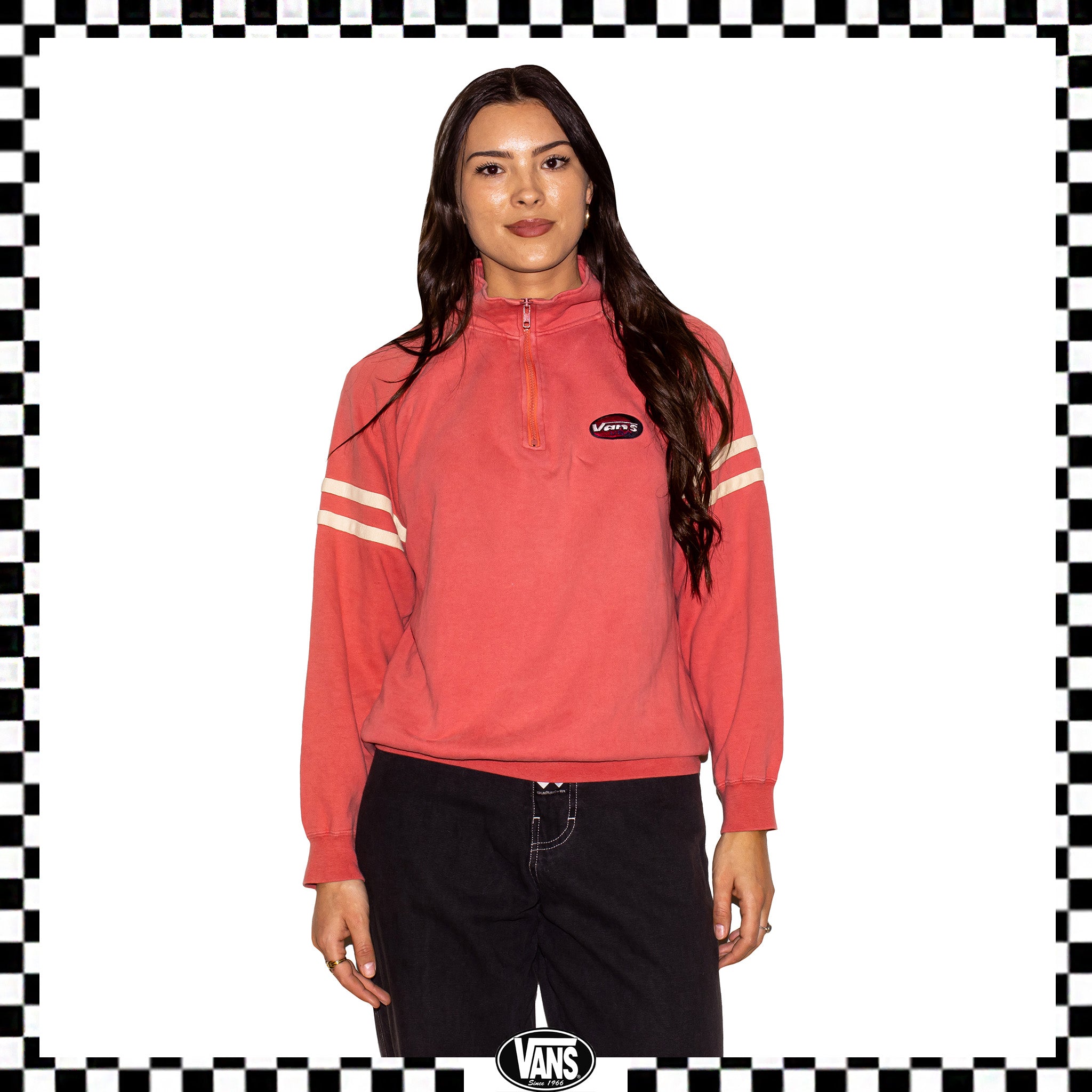 1990's VANS "Off The Wall" Quarter Zip Pullover (M)