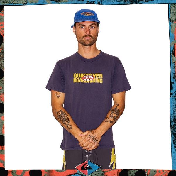 Y2K Quiksilver Boardriding Spellout Tee (M)