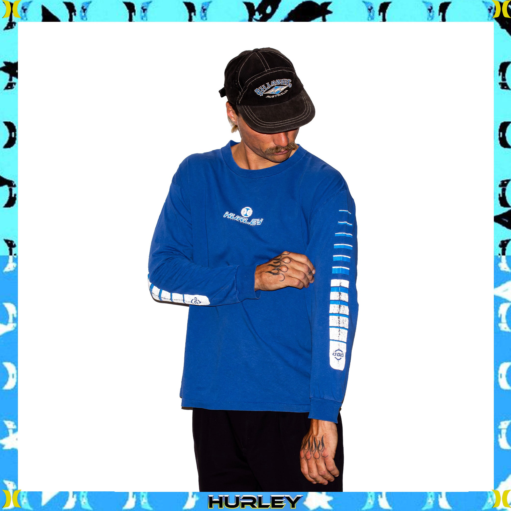 Y2K Hurley "Quad Hit" L/S Tee (L)