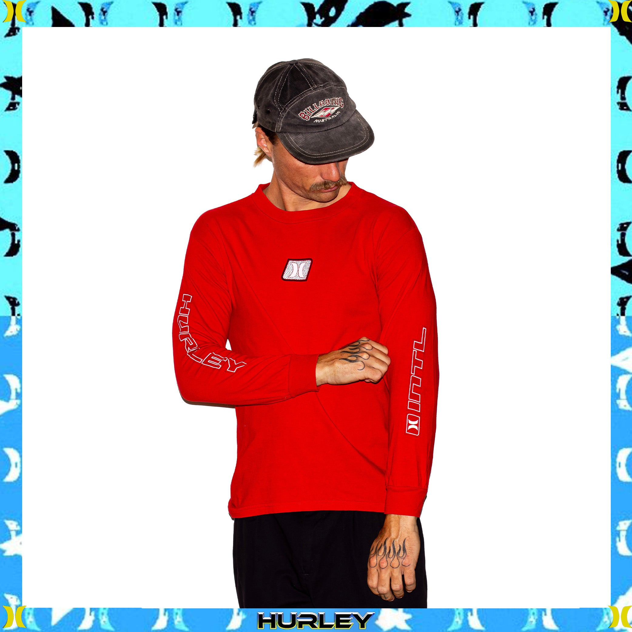 Y2K Hurley "Quad Hit" L/S Tee (M)