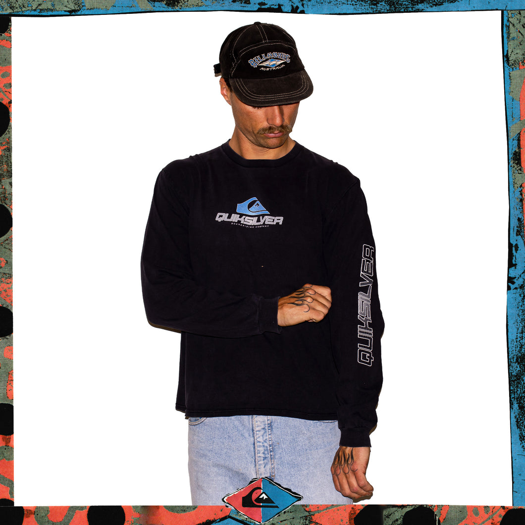 Y2K Quiksilver Spellout L/S Tee (M)