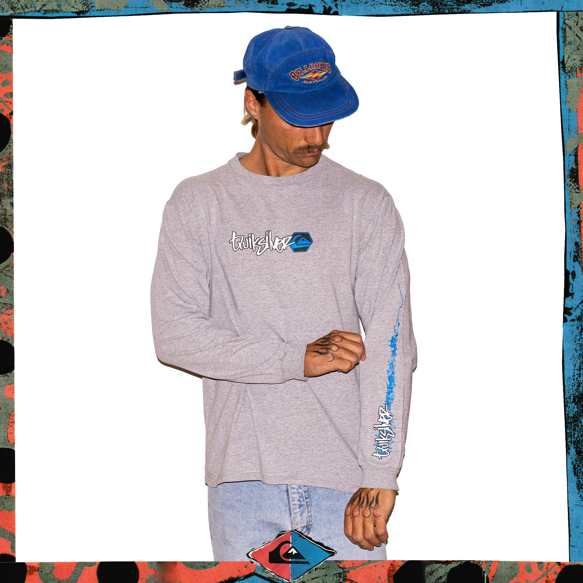 Y2K Quiksilver "Triple Hit" L/S Tee (M)