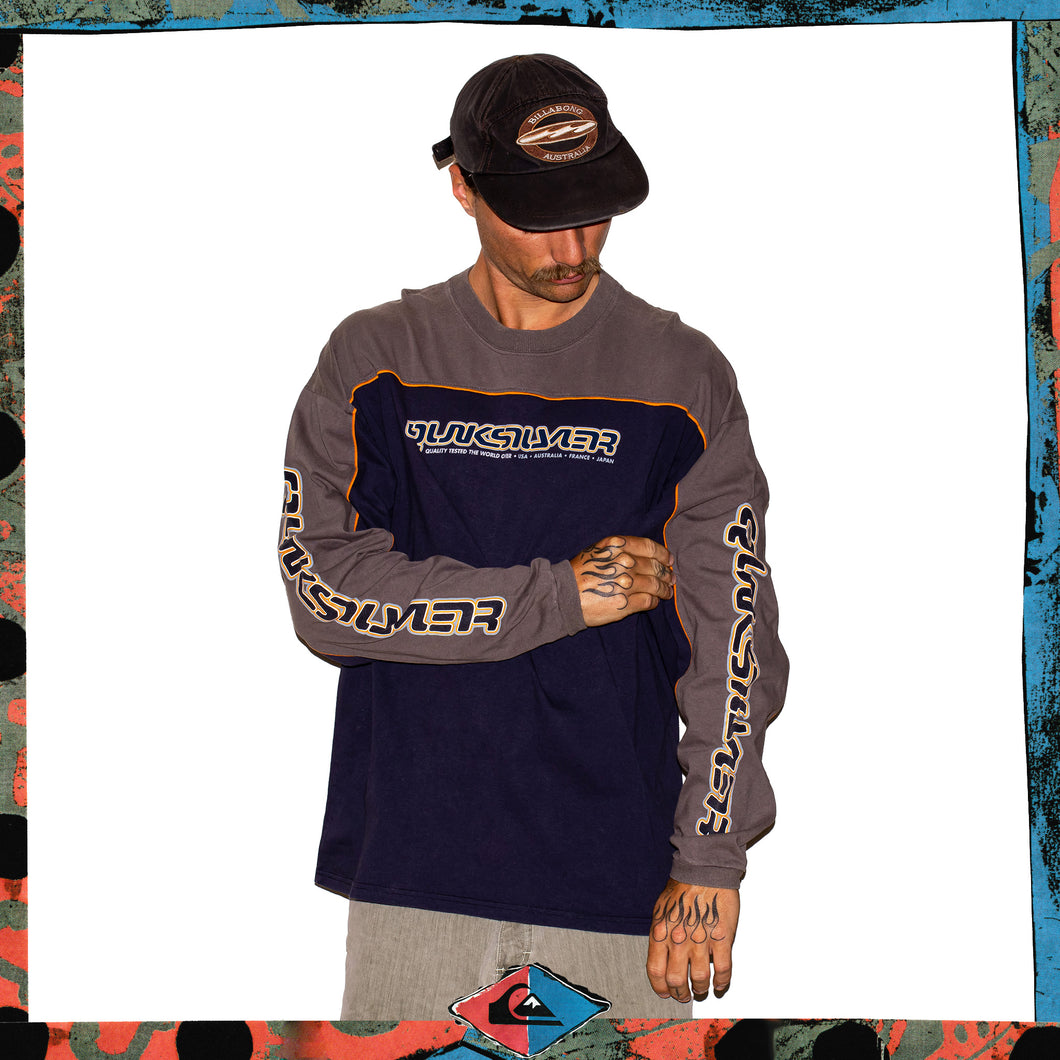 Y2K Quiksilver Worldwide Spellout L/S Tee (XL)