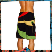 Load image into Gallery viewer, Y2K Quiksilver Rasta Tech Boardies (30&quot;)
