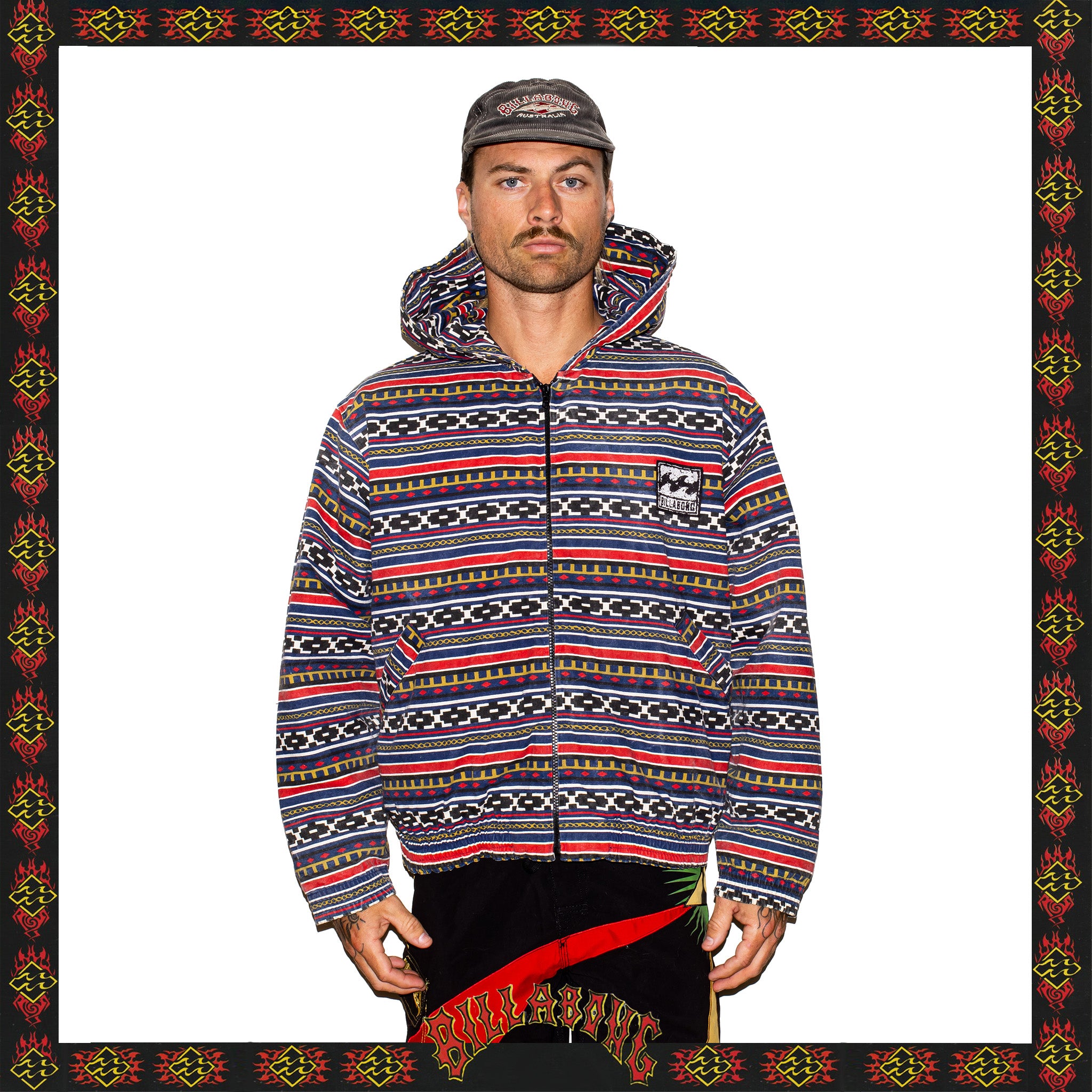 1989 Billabong Aztec "Heavy Weight" Hoodie (L)