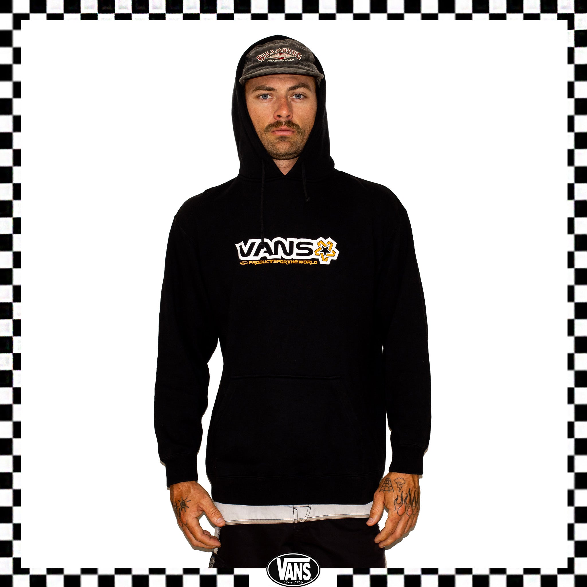 Y2K Vans "Products For The World" Spellout Hoodie (L)