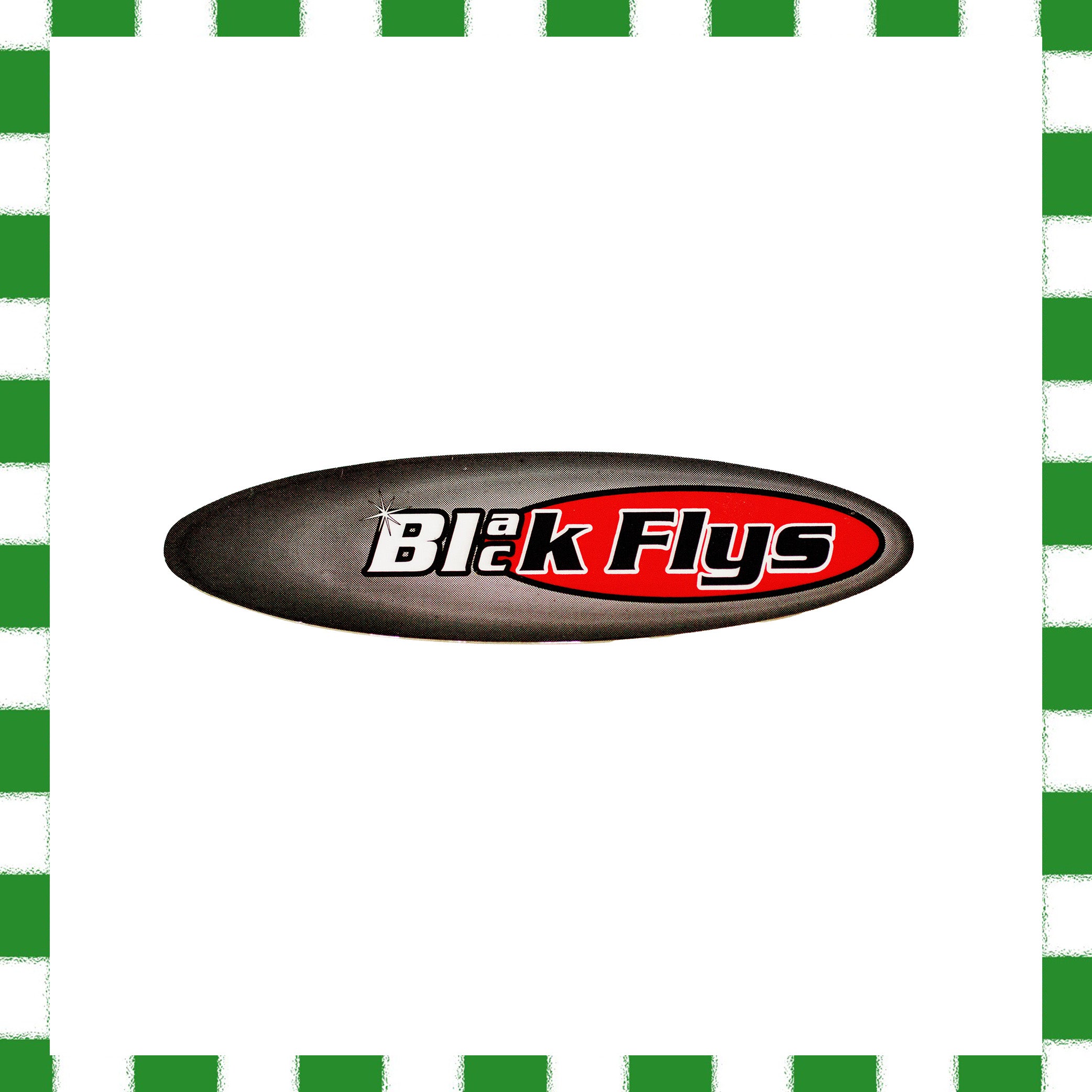 1990's Black Flys Eyewear Large Oval Sticker