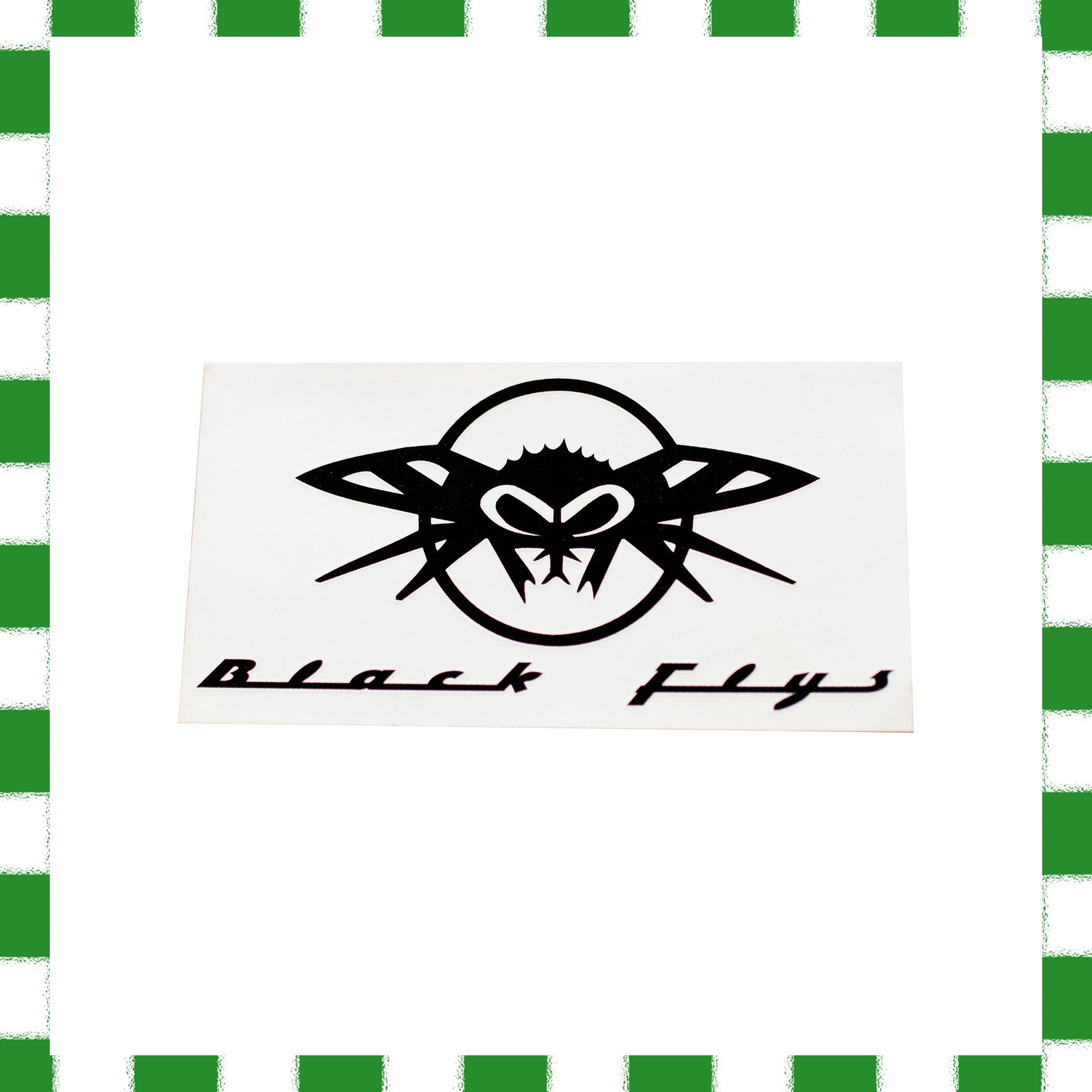 1990's Black Flys Eyewear Large Rectangle Sticker