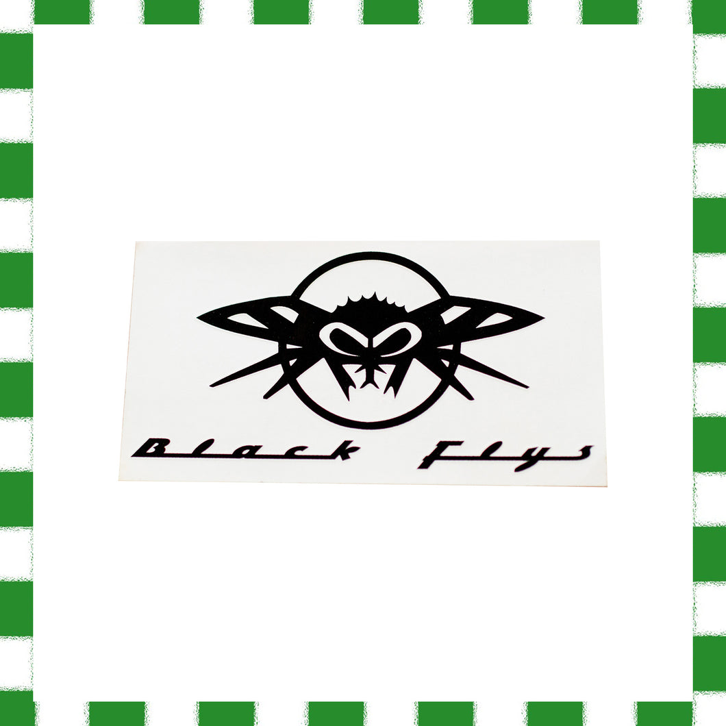 1990's Black Flys Sunglasses Large Rectangle Sticker