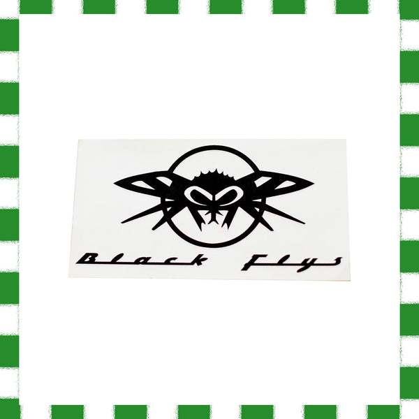 1990's Black Flys Sunglasses Large Rectangle Sticker