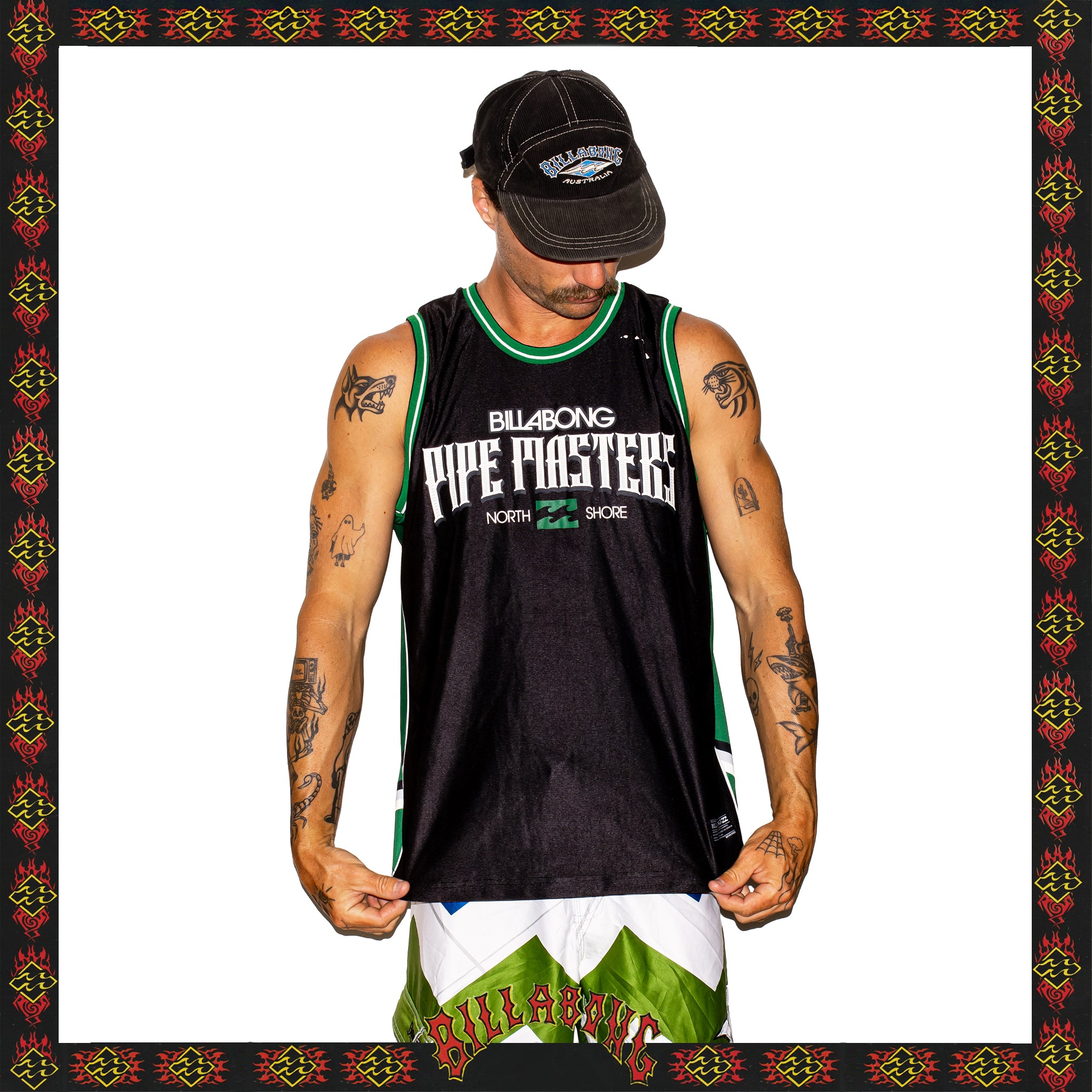 Y2K Billabong "Pipe Masters - Hawaii" Jersey Tank Top (M)