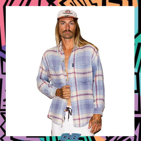 1990's Ocean & Earth Cotton Flannel Overshirt (L) *RARE*