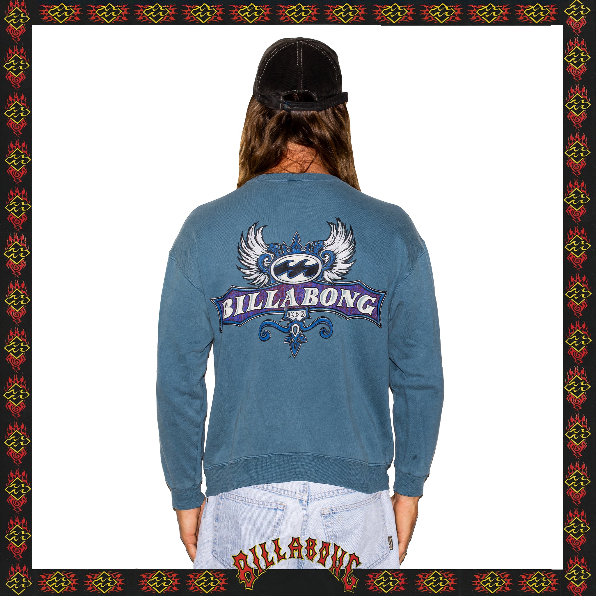 1993 Billabong Spellout Crewneck Sweatshirt (M) *RARE*
