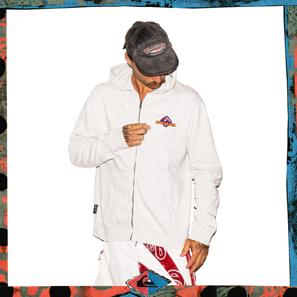 Y2K Quiksilver "Embroidered" Zip Up Hoodie (XL)