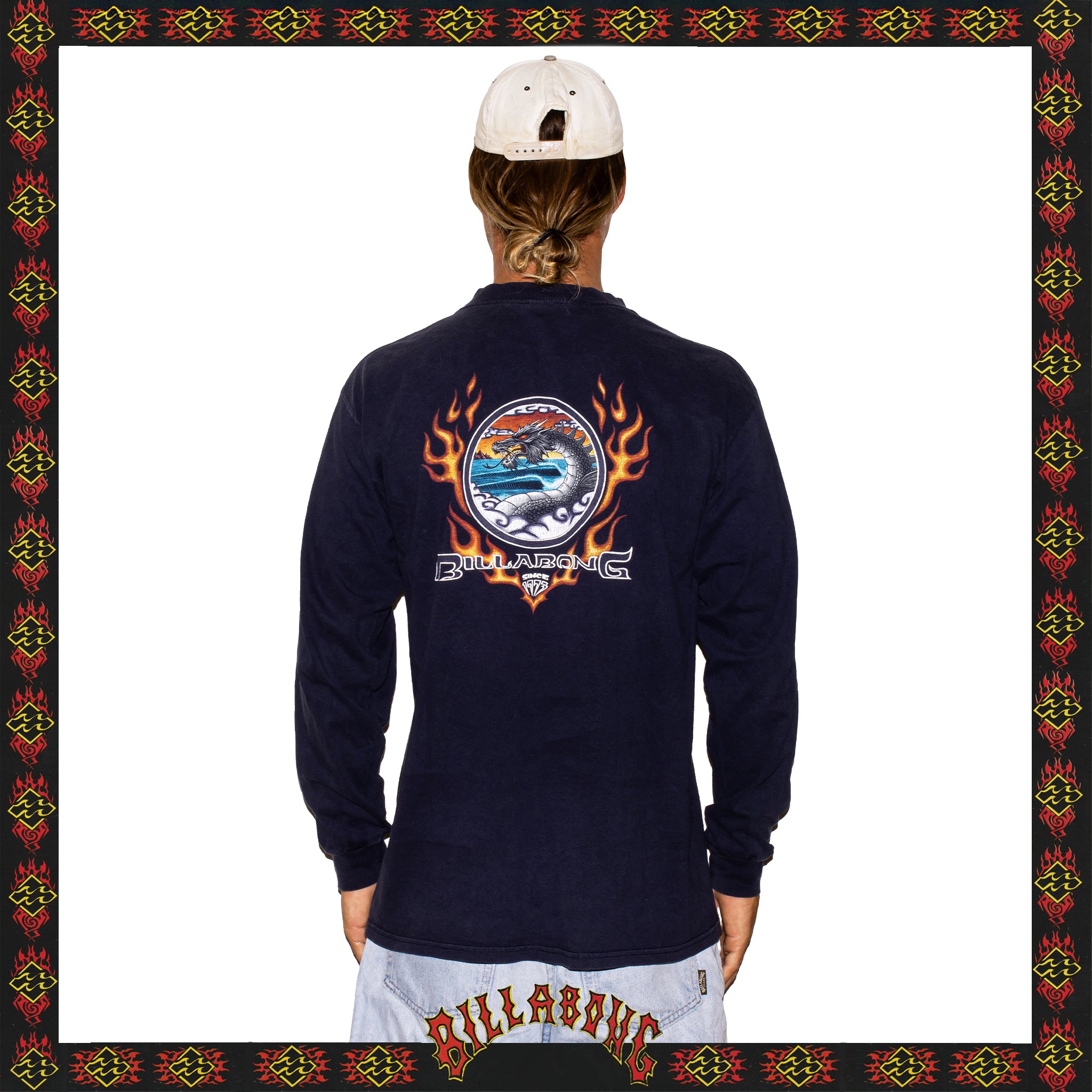 Y2K Billabong "Dragon" Graphic L/S Tee (L)