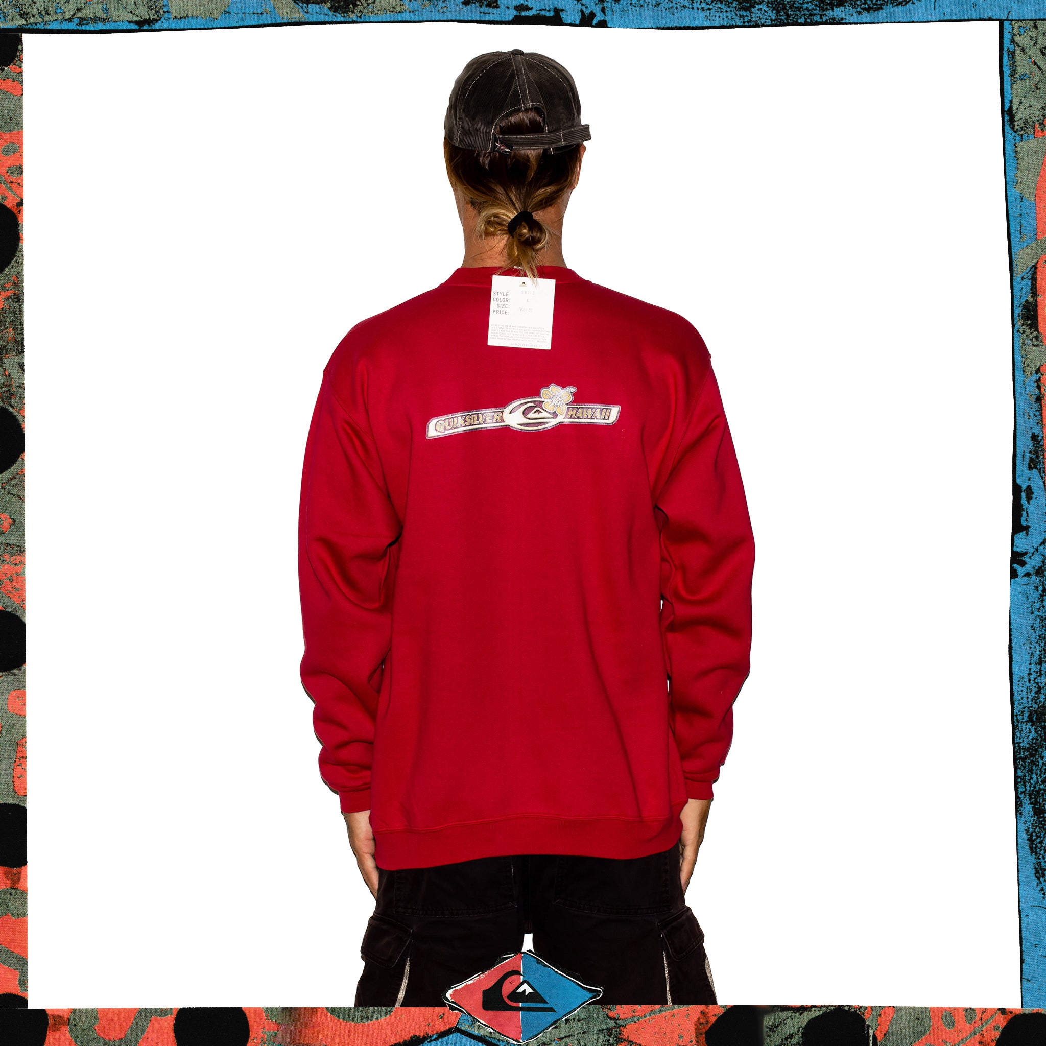 Y2K Quiksilver "Hawaii" Graphic Crewneck Sweatshirt (L) *DEADSTOCK*
