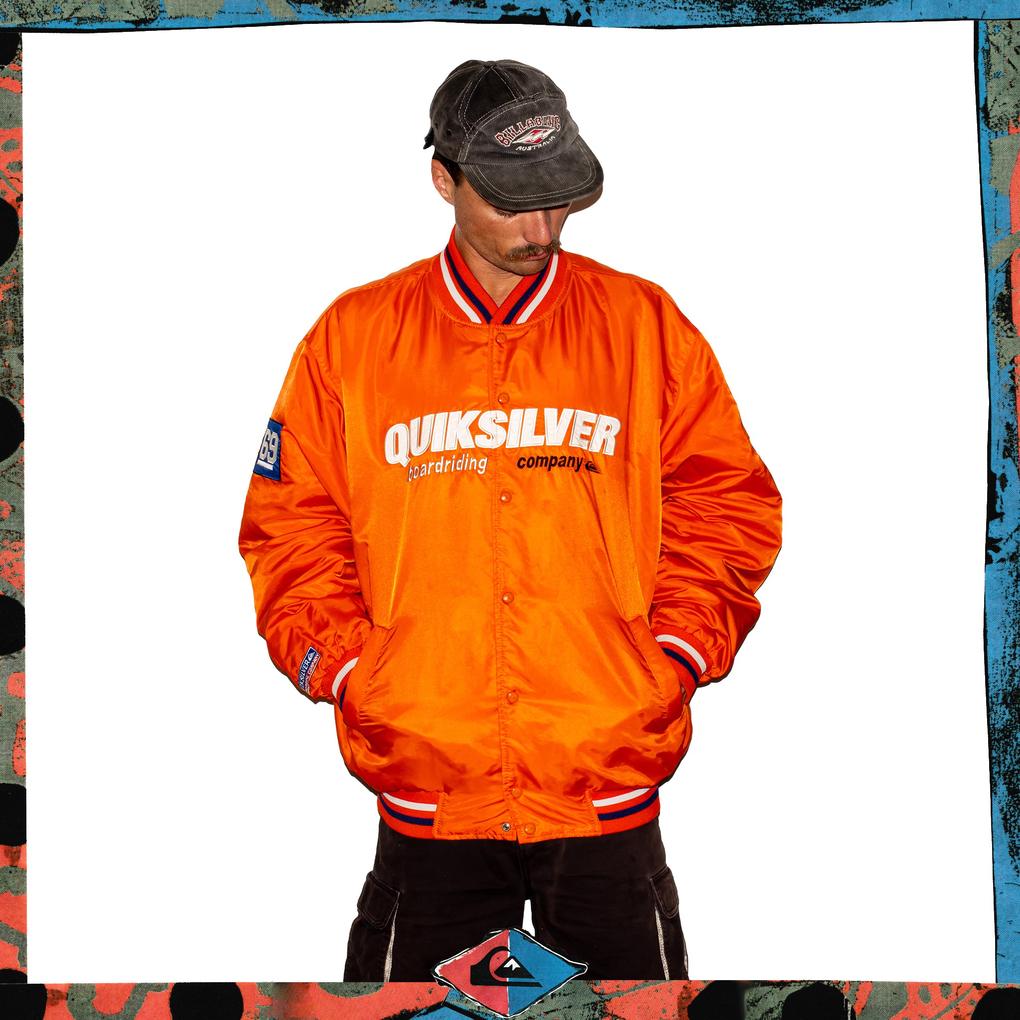 Y2K Quiksilver Nylon Varsity Jacket (XL)