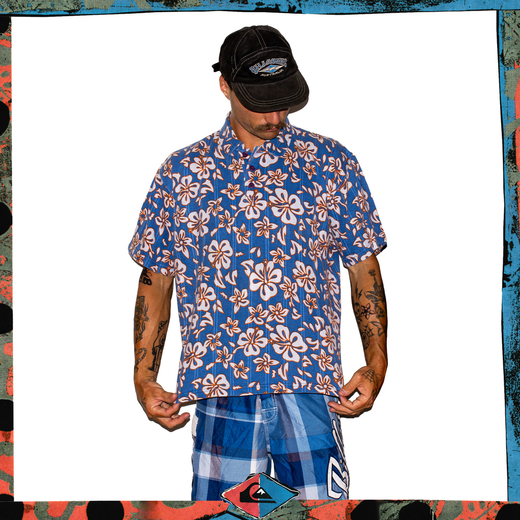 Y2K Quiksilver "Kelly Slater" Corduroy Polo Shirt (L-XL)