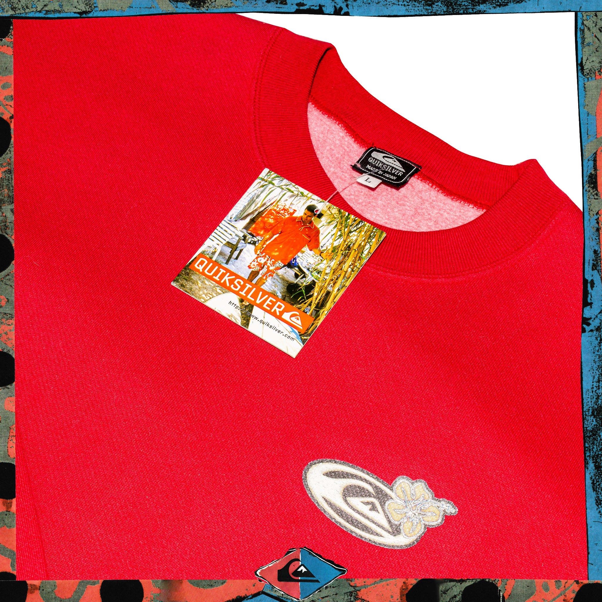 Y2K Quiksilver "Hawaii" Graphic Crewneck Sweatshirt (L) *DEADSTOCK*