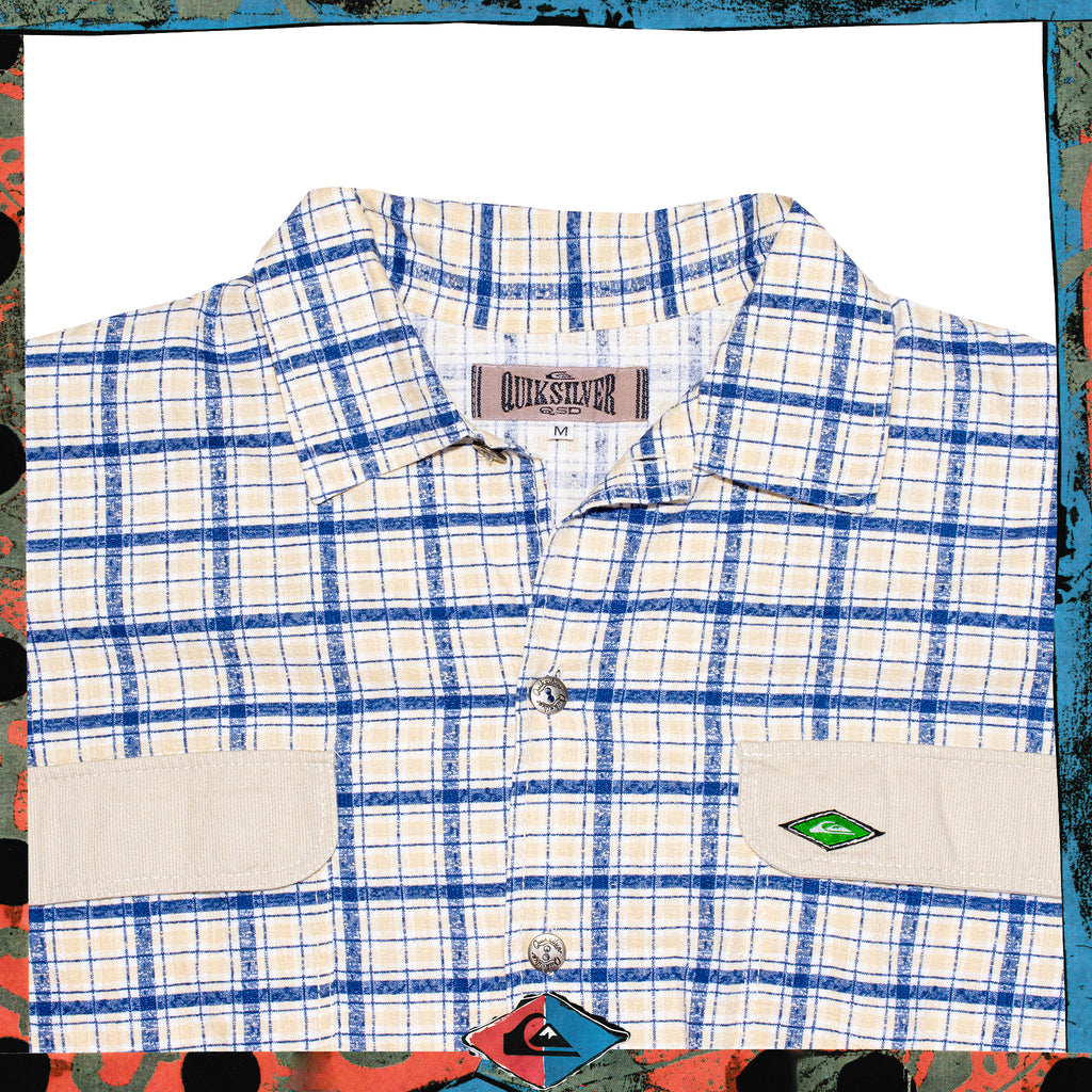 1990's Quiksilver "QSD" Plaid Button-Up (XL)