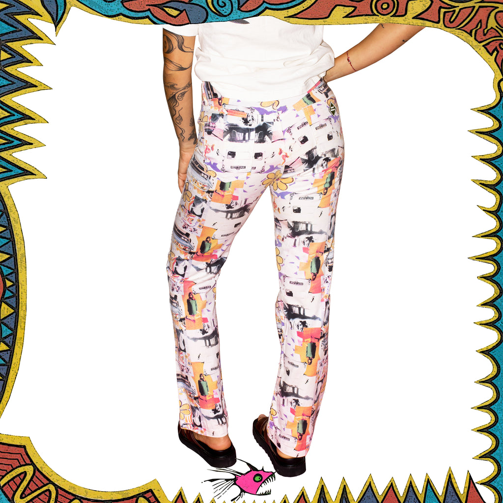 Y2K Hot Tuna Full Print Pants (27")