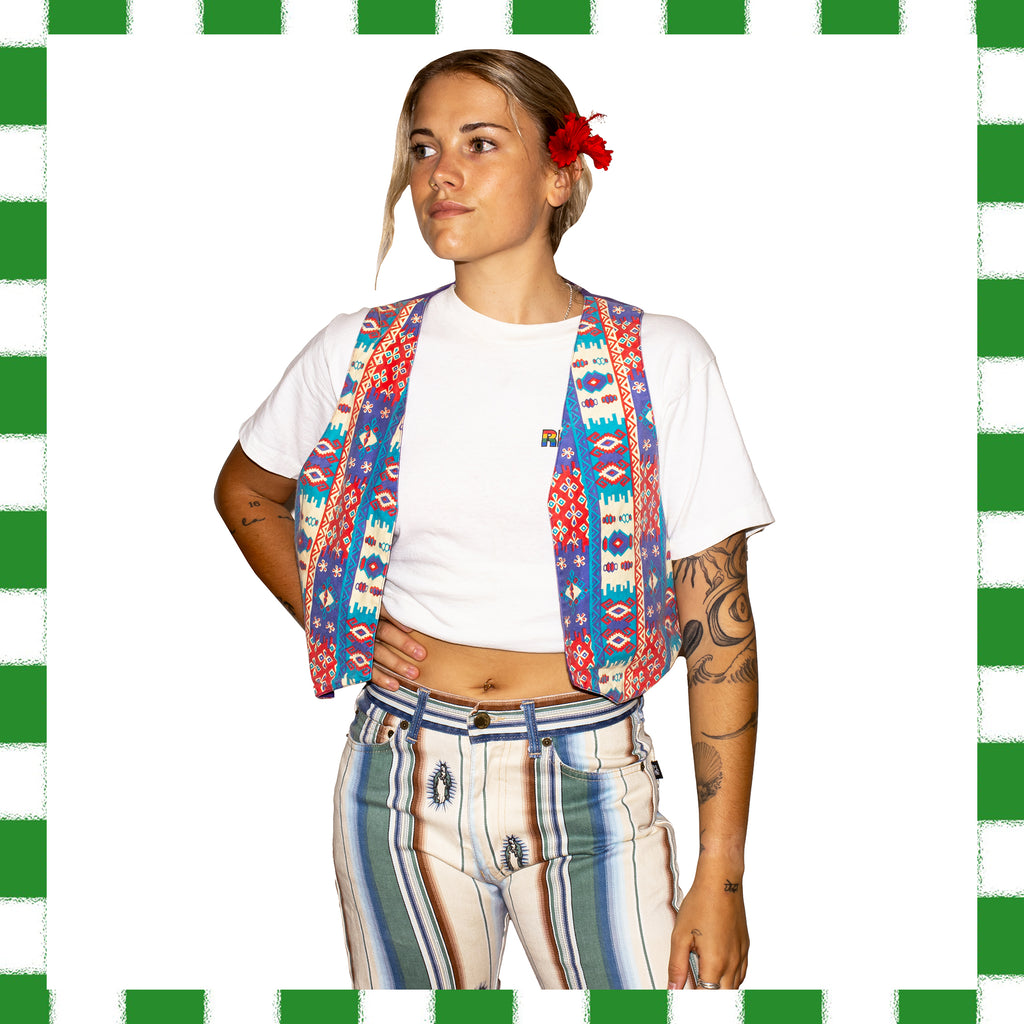 1990's Cheetah Aztec Vest (S)