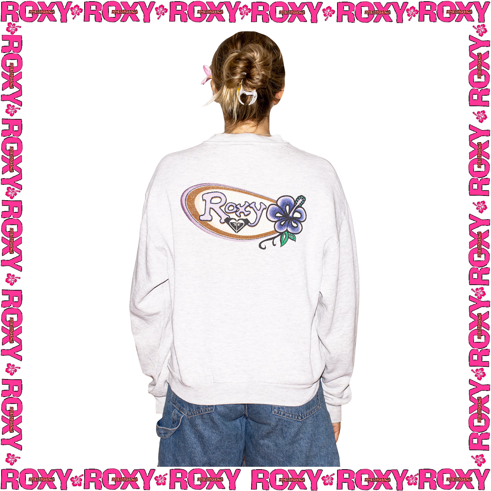 1990's Roxy Graphic Crewneck Sweatshirt (L)