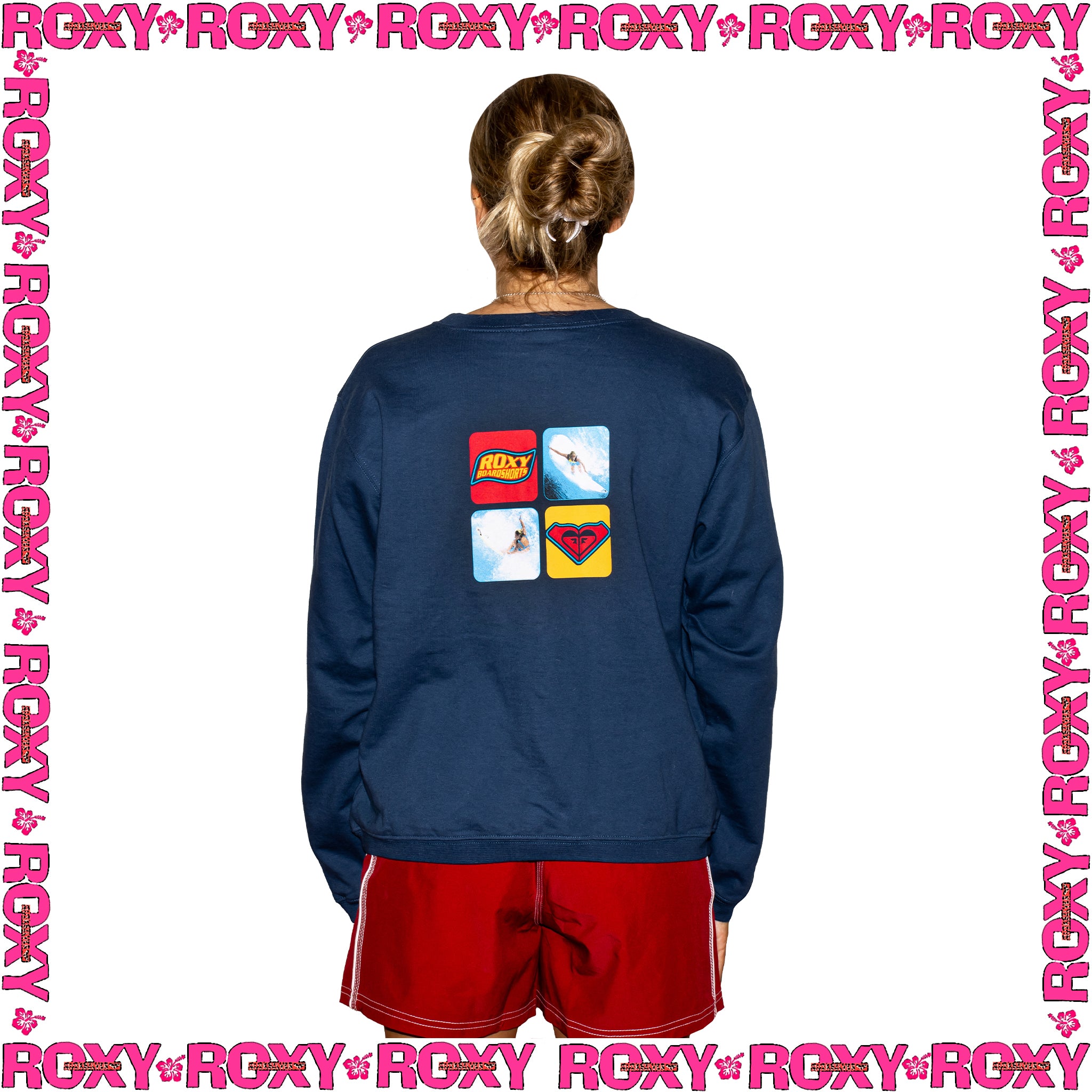 Y2K Roxy Graphic Crewneck Sweatshirt (M) *DEADSTOCK*