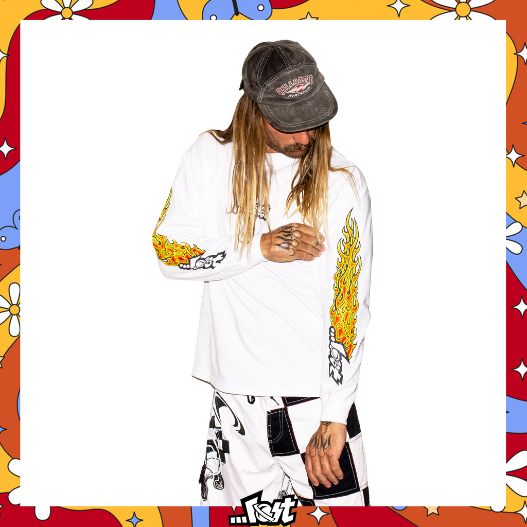 Y2K Lost Enterprises "Flame" L/S Tee (L) *RARE*