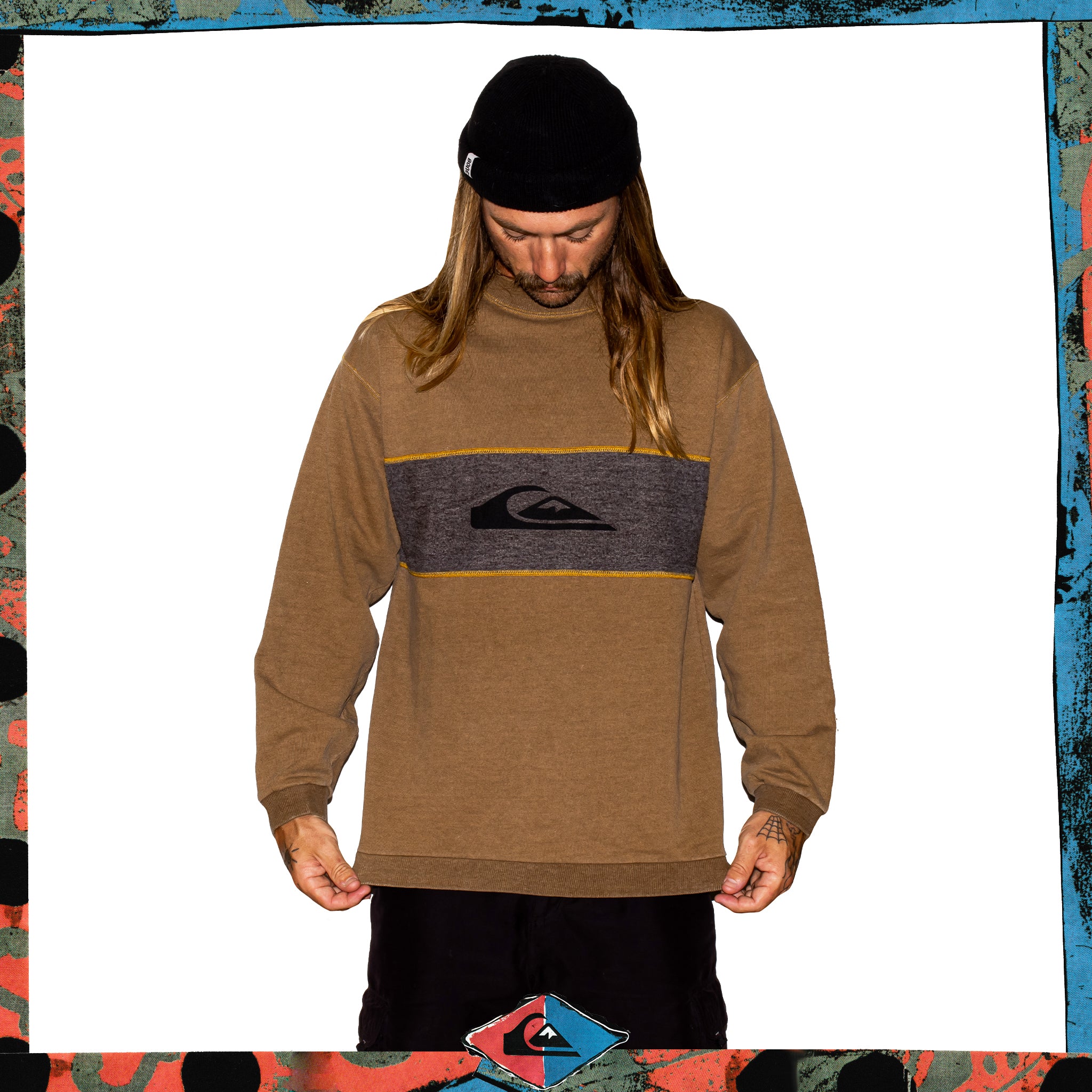1990's Quiksilver "Two Toned" Crewneck Sweatshirt (L)