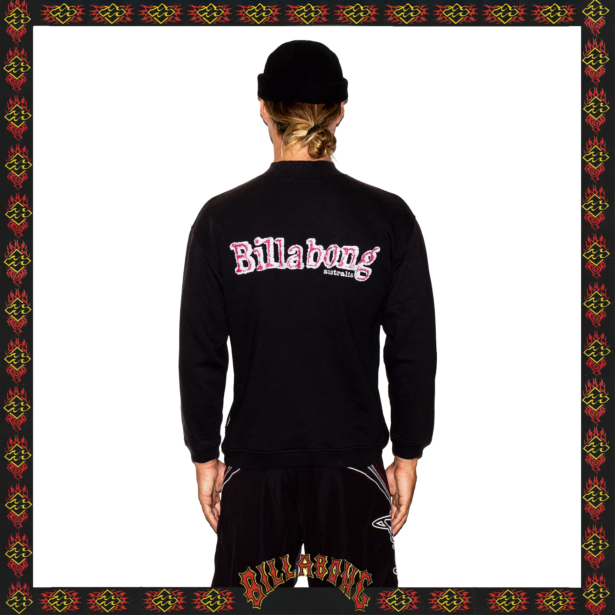 1998 Billabong Spellout Mock Neck Sweatshirt (M)