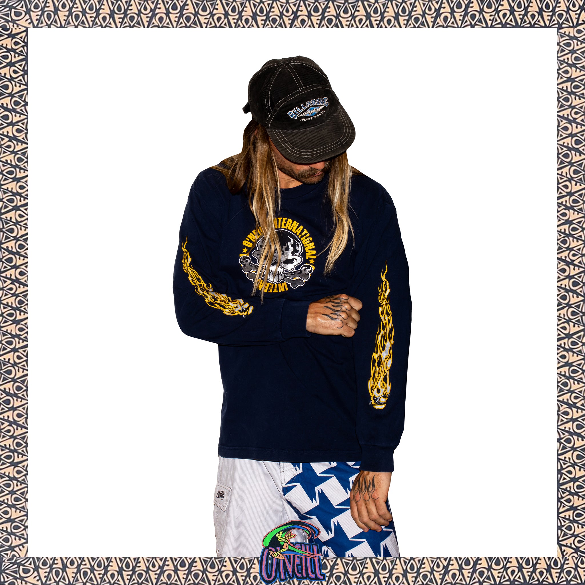 Y2K O'Neill "Flame" L/S Tee (M-L) *RARE*