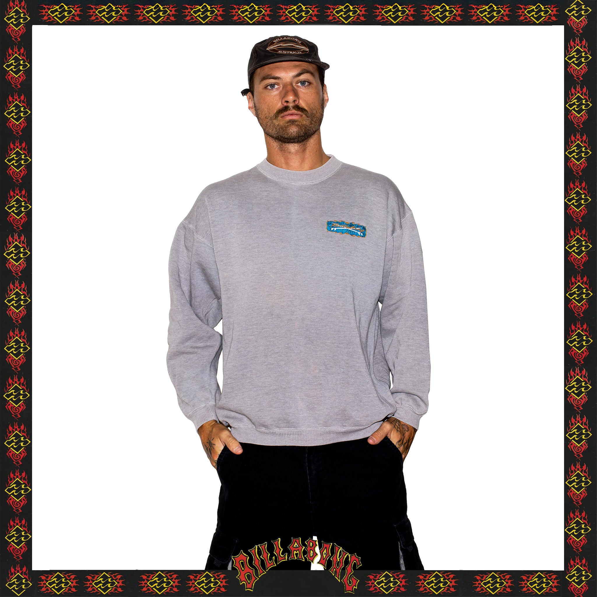 1996 Billabong Graphic Crewneck Sweatshirt (M-L)