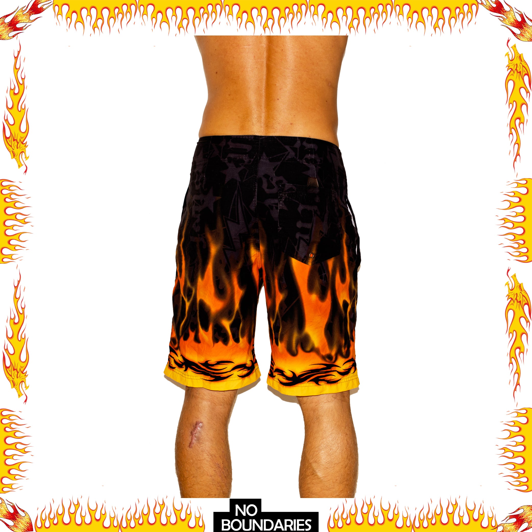 Y2K No Boundaries Flame Tech Boardies (30")