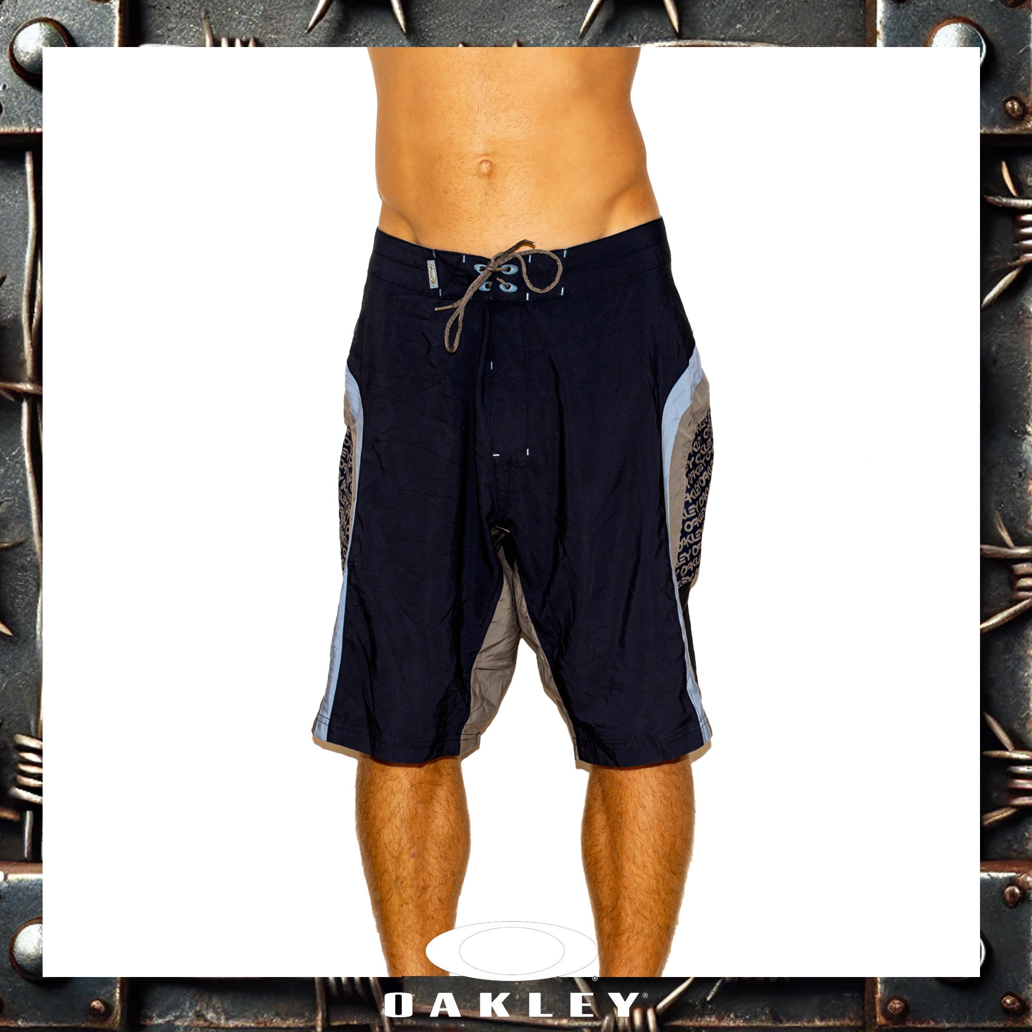 1990's Oakley "Silver Tag" Vault Tech Boardies (34")