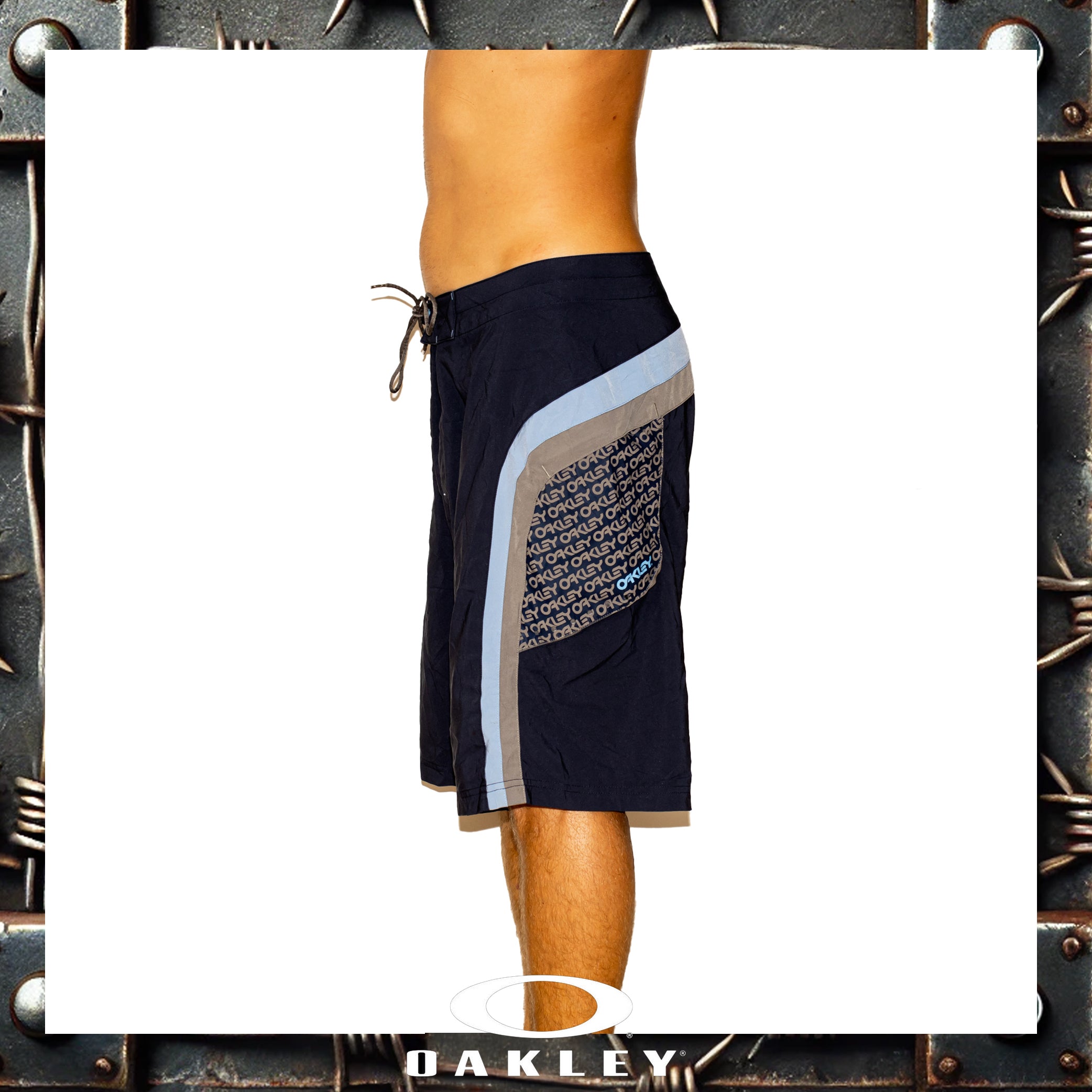 1990's Oakley "Silver Tag" Vault Tech Boardies (34")