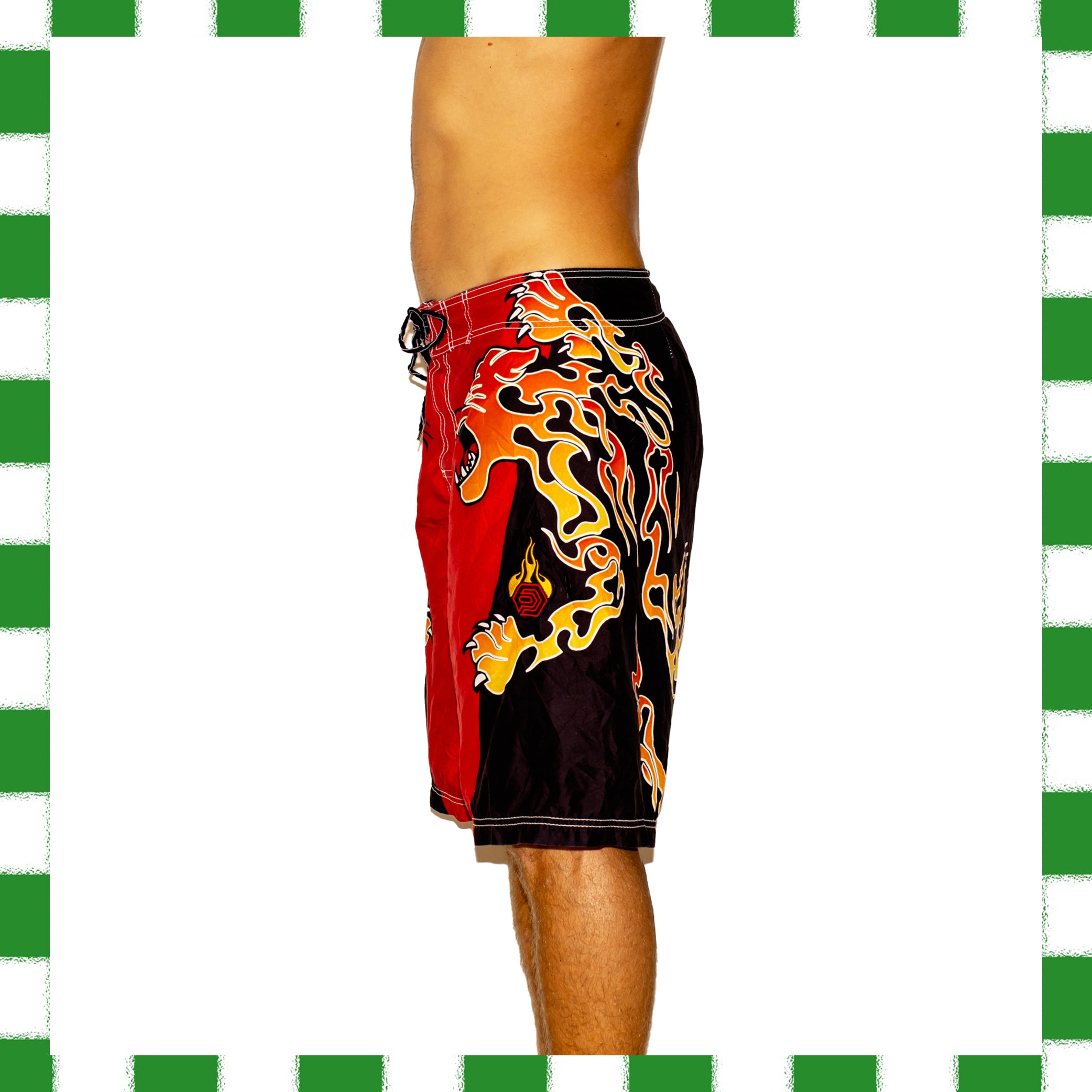Y2K Ocean Pacific Flame Panther Tech Boardies (36")