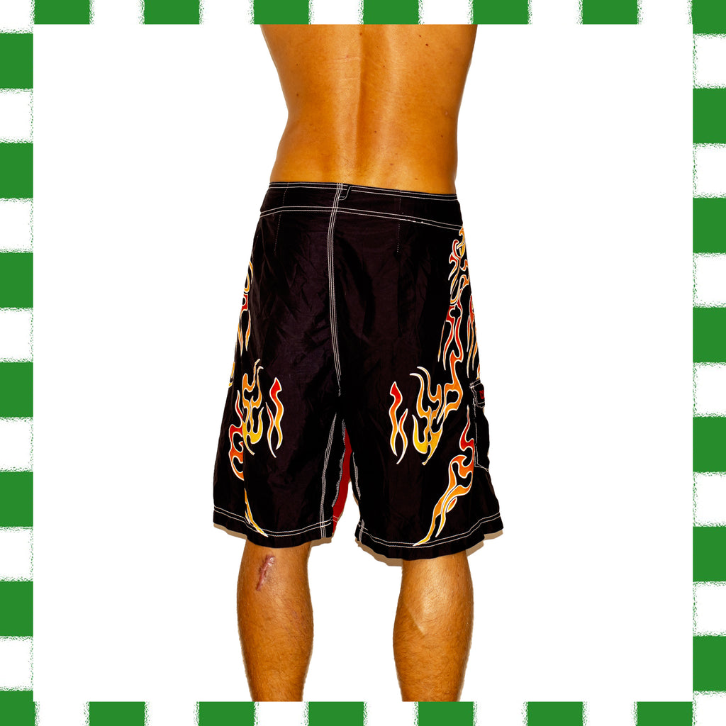 Y2K Ocean Pacific Flame Panther Tech Boardies (36")