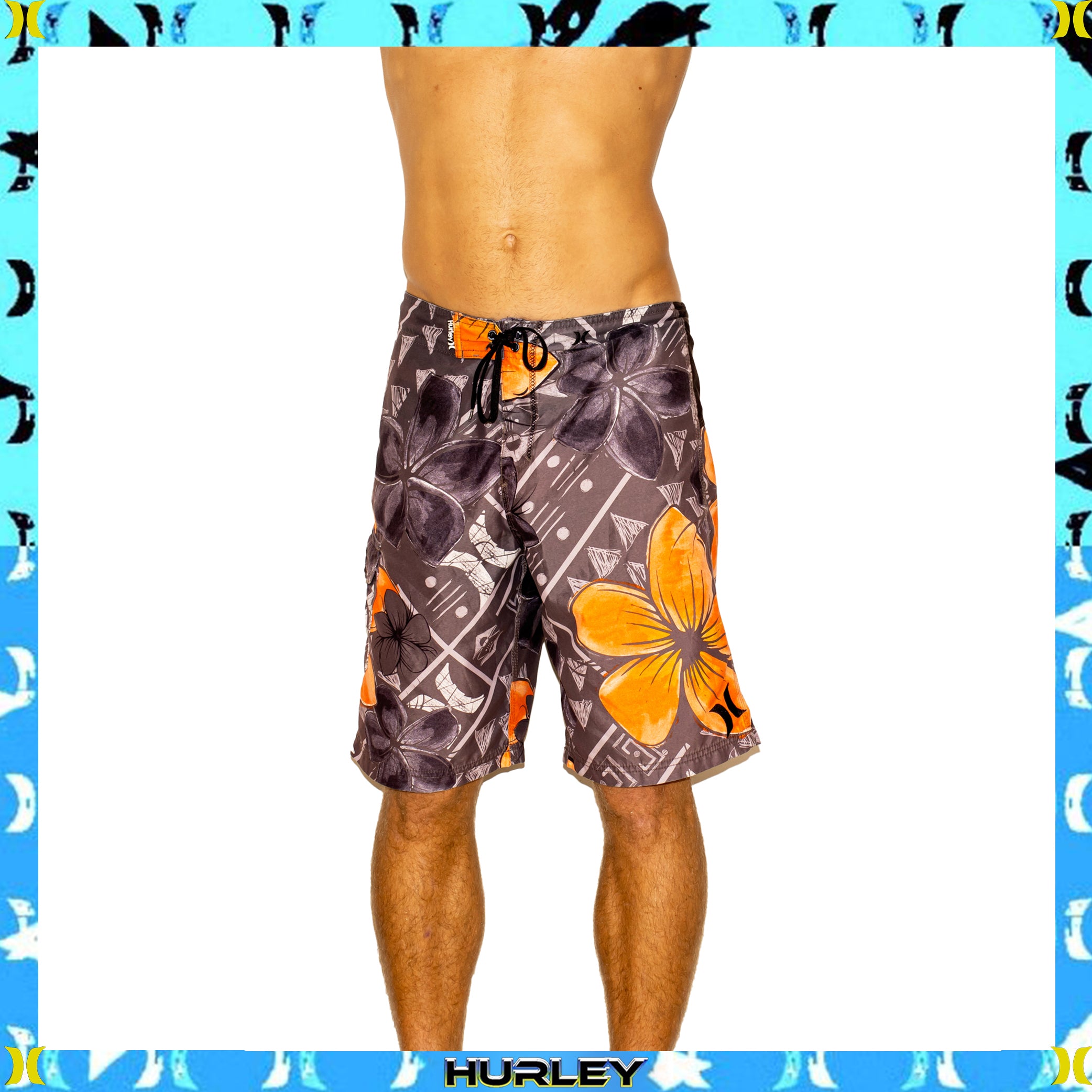 Y2K Hurley Floral Supreme Tech Boardies (34")
