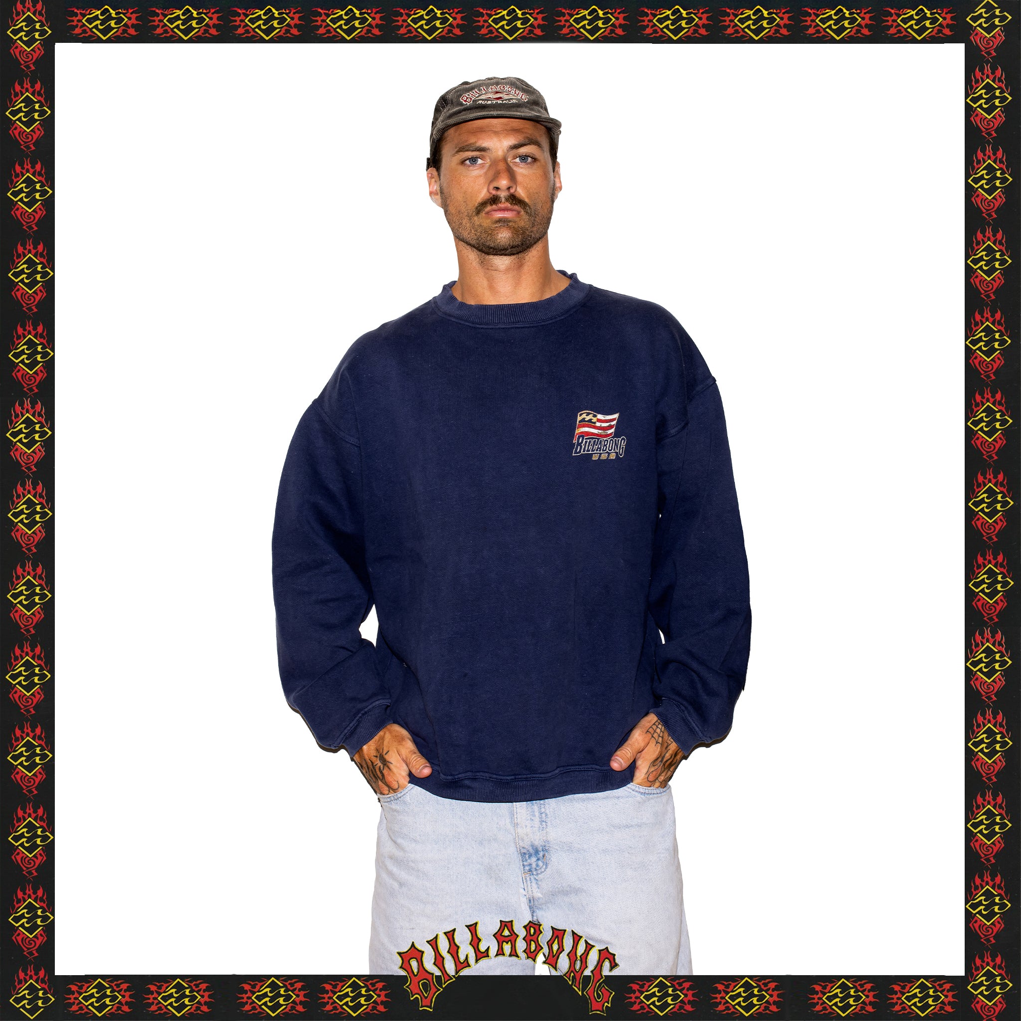 1996 Billabong USA Graphic Crewneck Sweatshirt (XL)