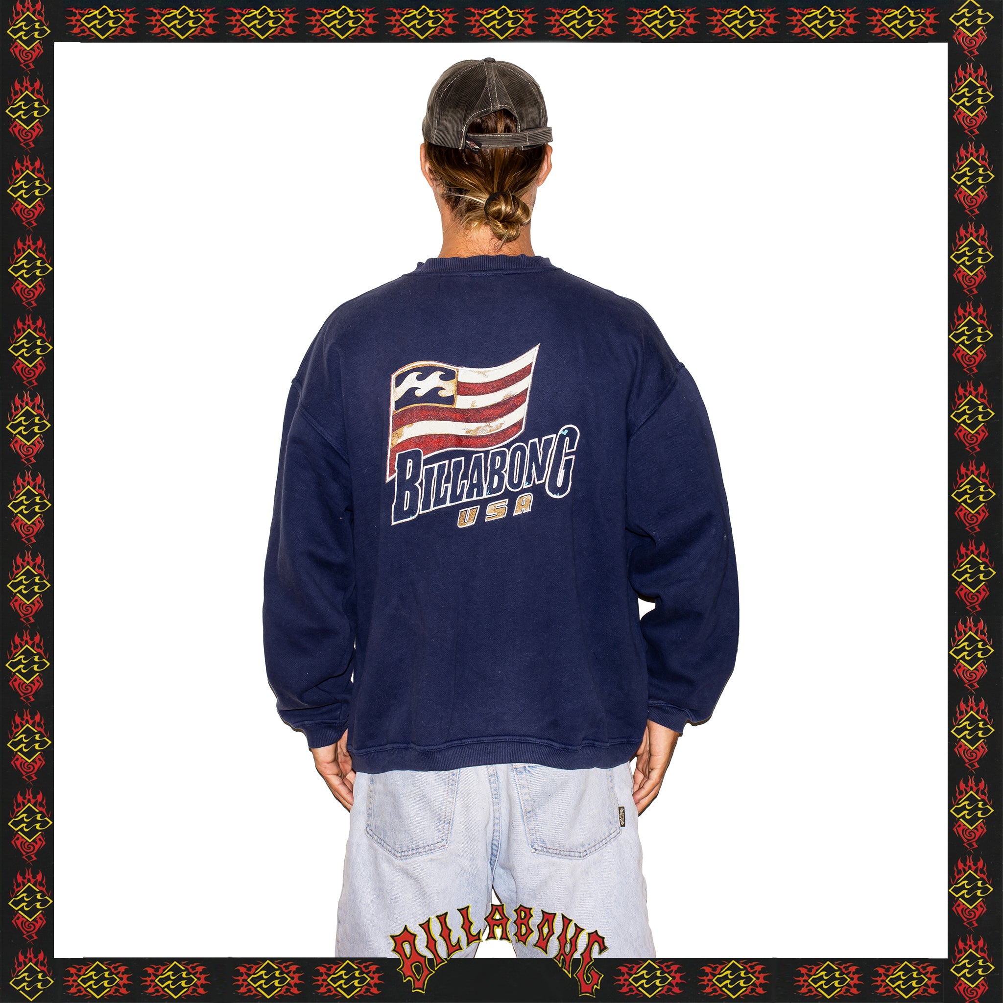 1996 Billabong USA Graphic Crewneck Sweatshirt (XL)