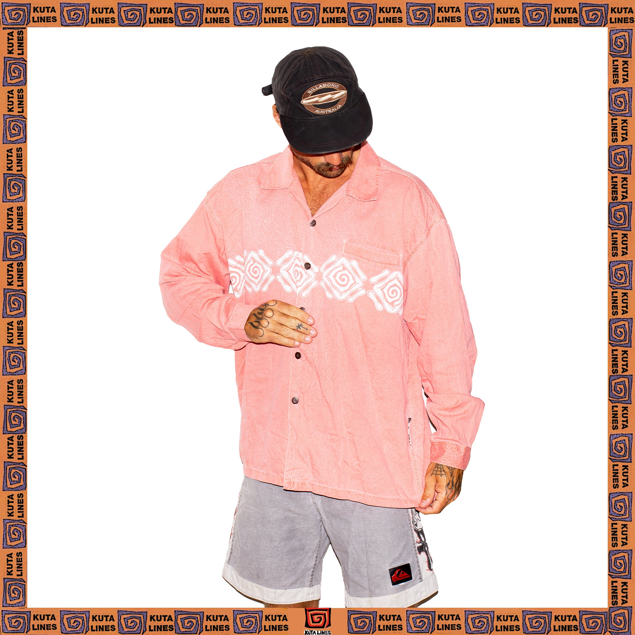 1990's Kuta Lines Thin Corduroy L/S Overshirt (XL)