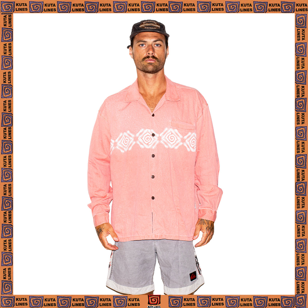 1990's Kuta Lines Thin Corduroy L/S Overshirt (XL)